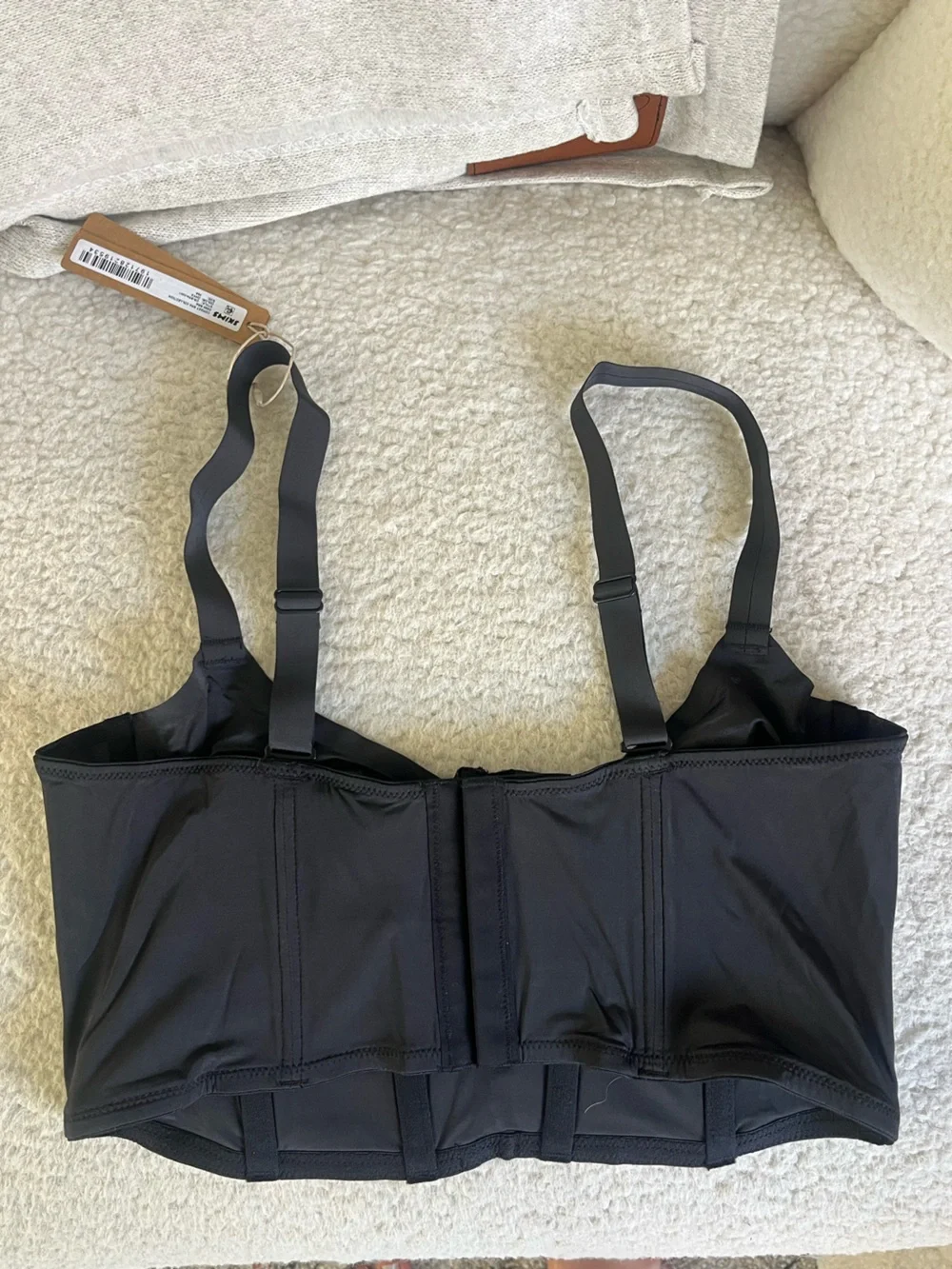 SKIMS Black Underwire Longline Bralette